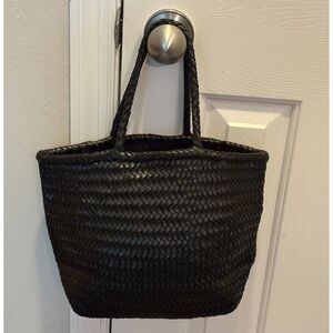 NWOT Club Monaco Leather Weave Handbag
